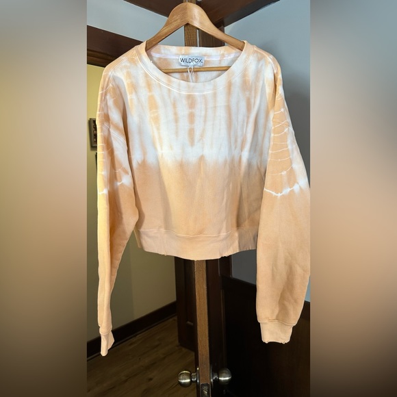 WILDFOX Knit Melon Wash Regal Crew Neck Long Dolman Sleeve Pullover - Picture 6 of 7